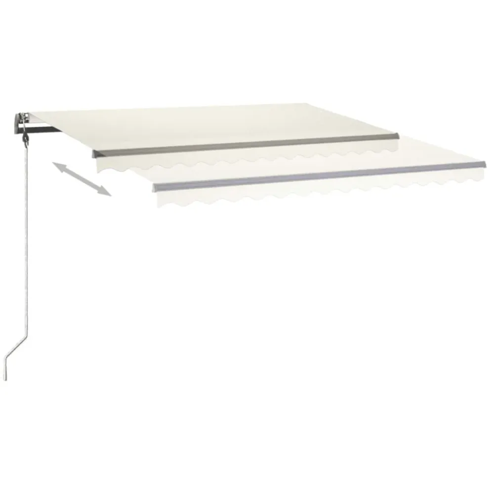 Copertină retractabilă manual cu LED, crem, 400x300 cm