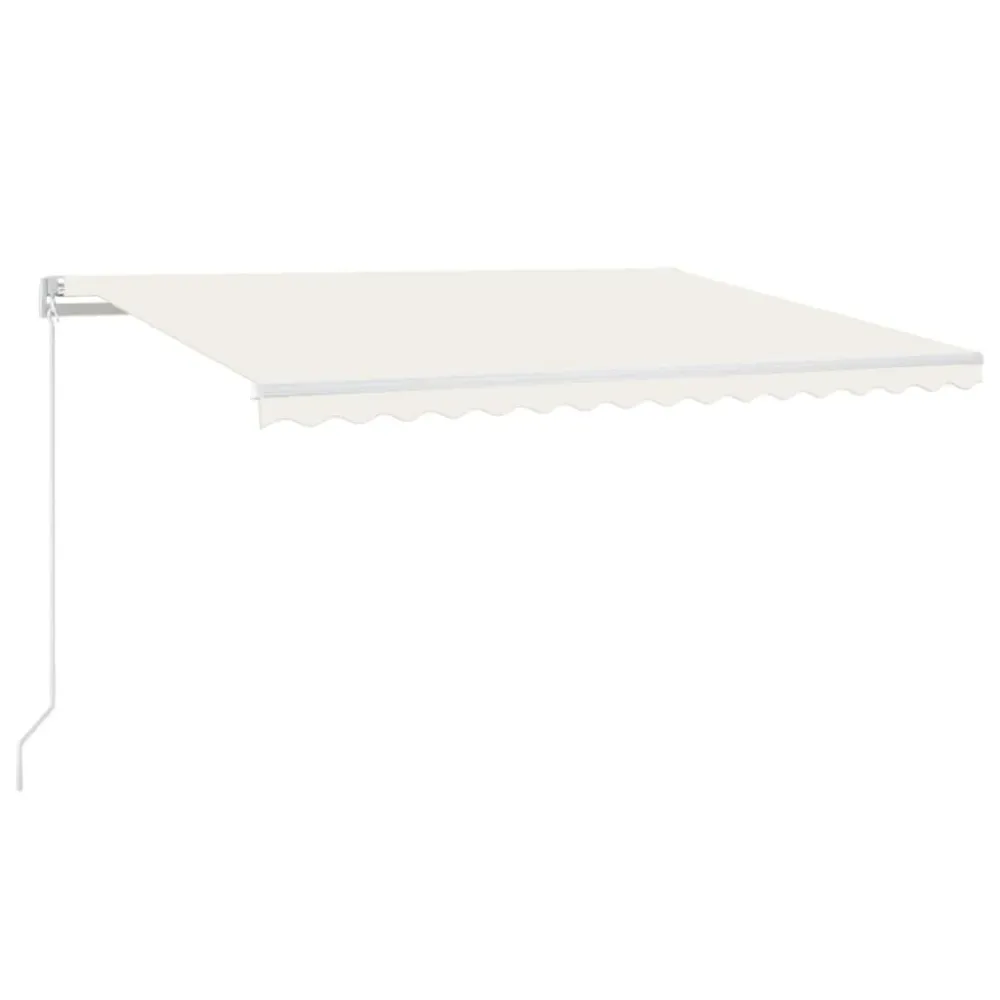 Copertină retractabilă manual cu LED, crem, 400x300 cm