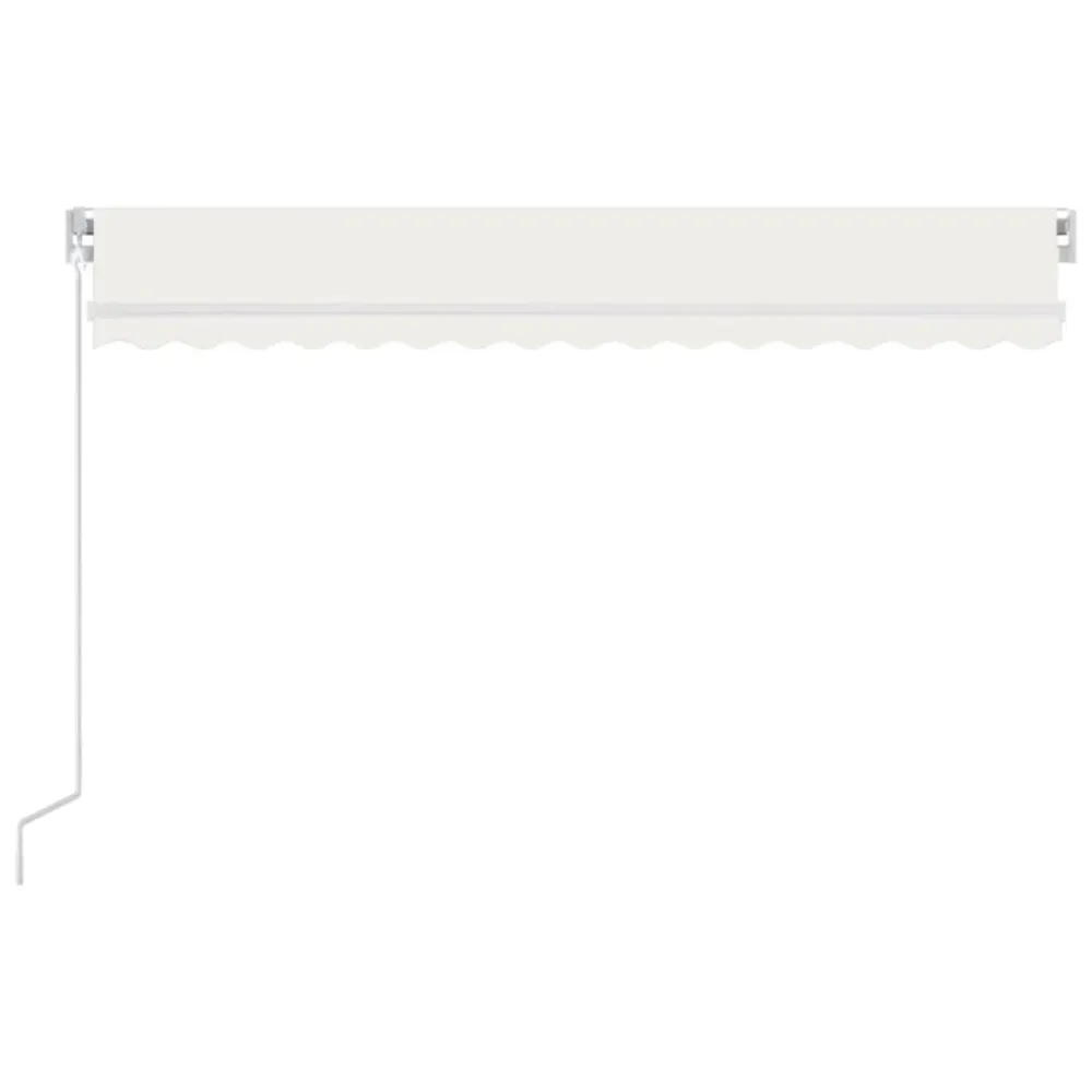 Copertină retractabilă manual cu LED, crem, 400x300 cm