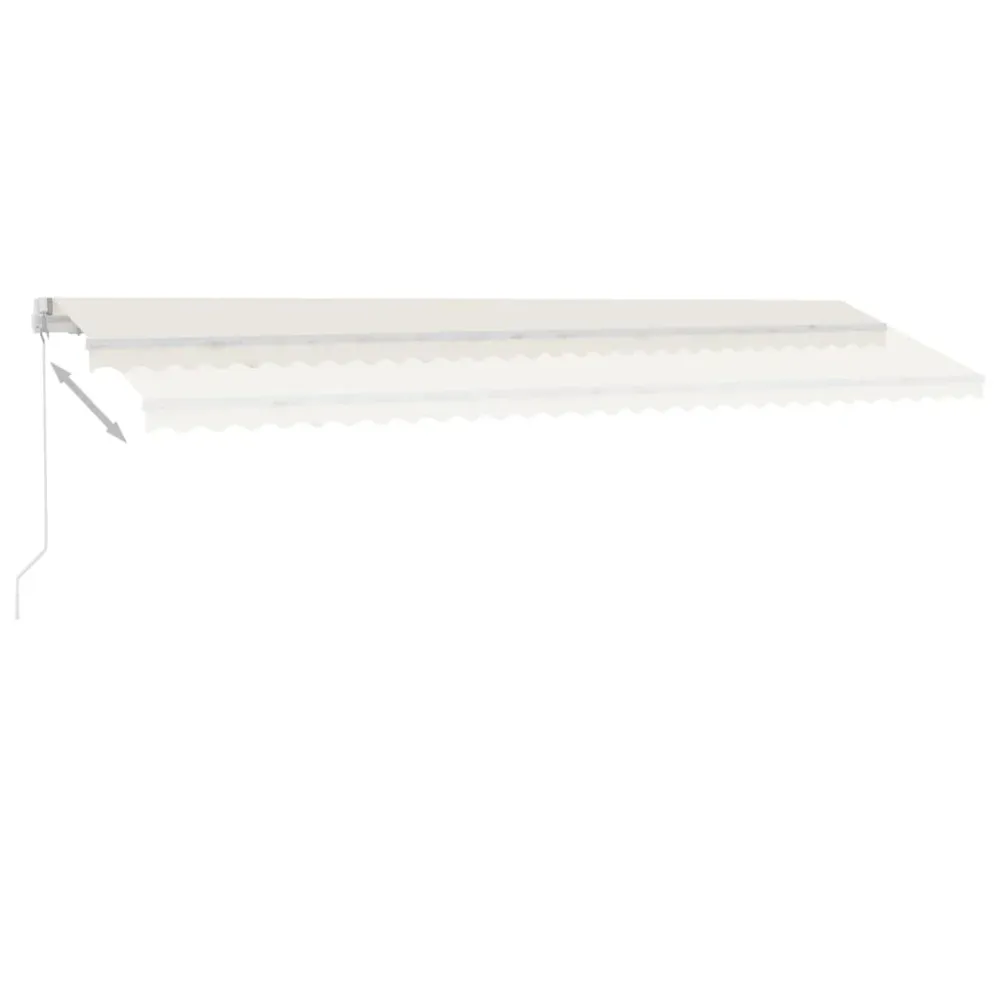 Copertină retractabilă manual cu LED, crem, 600x300 cm