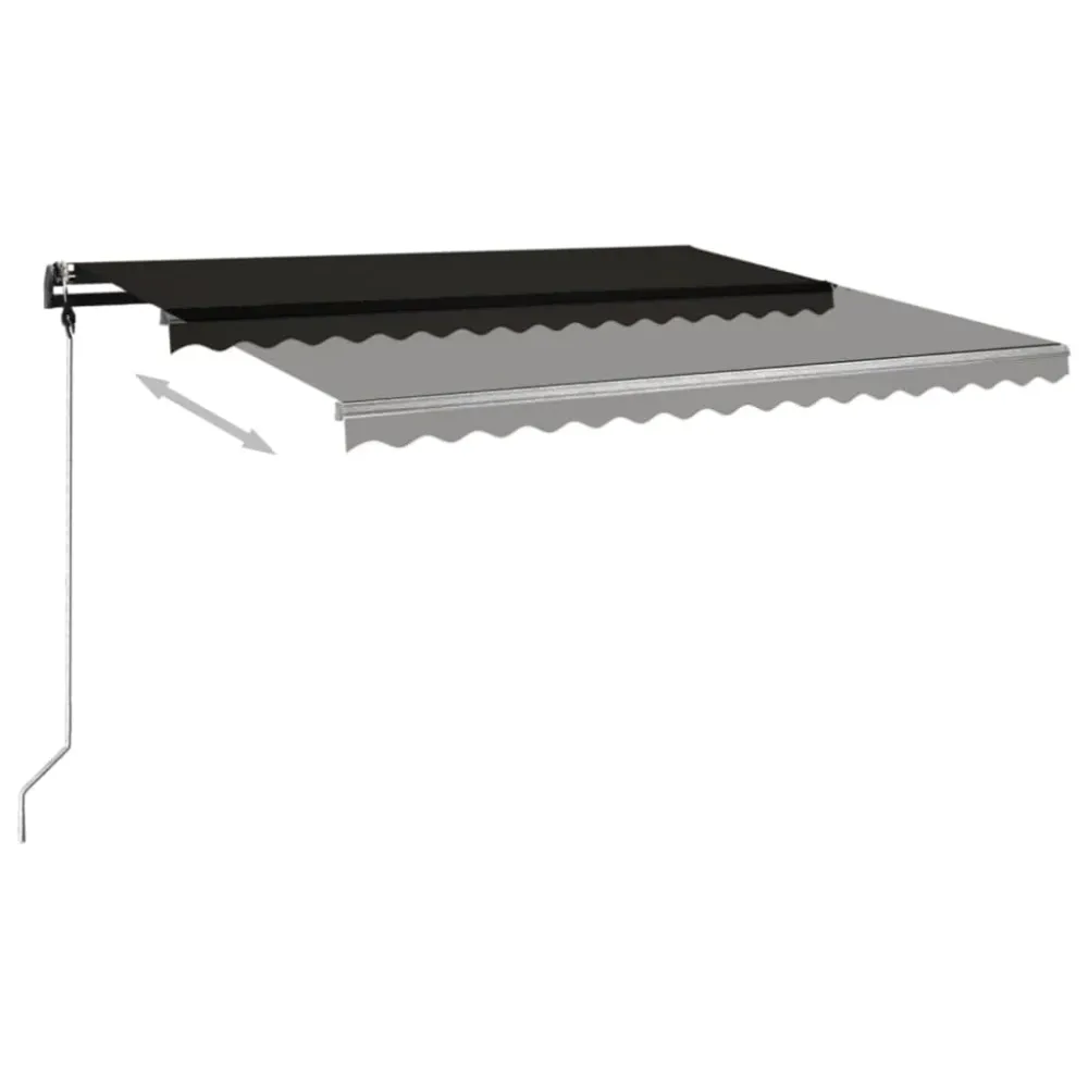 Copertină retractabilă manual, cu stâlpi, antracit, 4x3 m