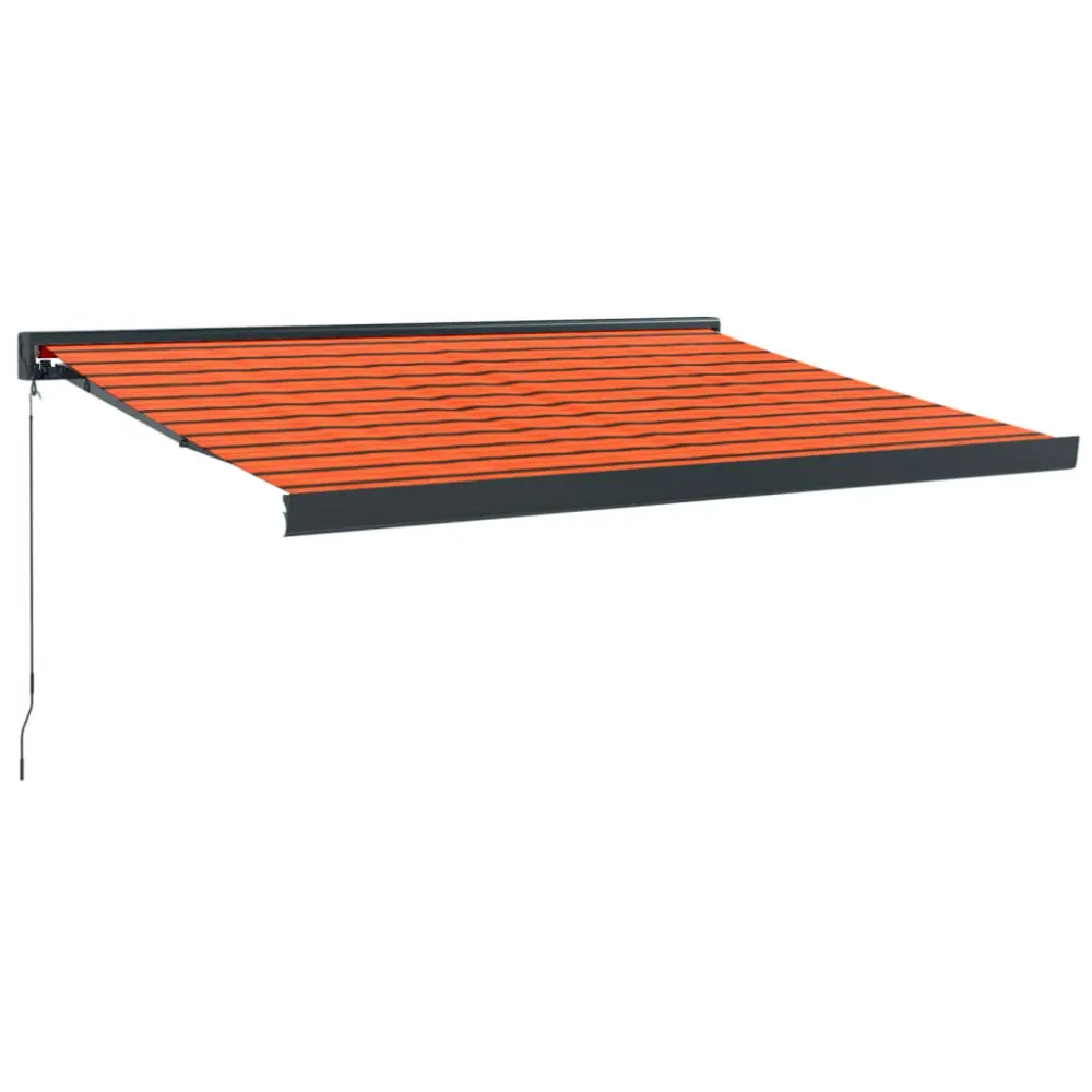 Copertină retractabilă portocaliu/maro 3,5x2,5m textil/aluminiu