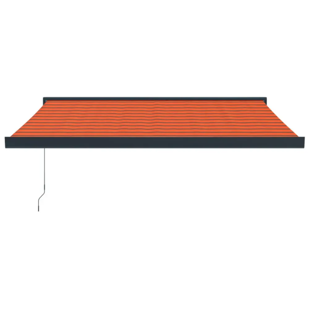 Copertină retractabilă portocaliu/maro 3,5x2,5m textil/aluminiu