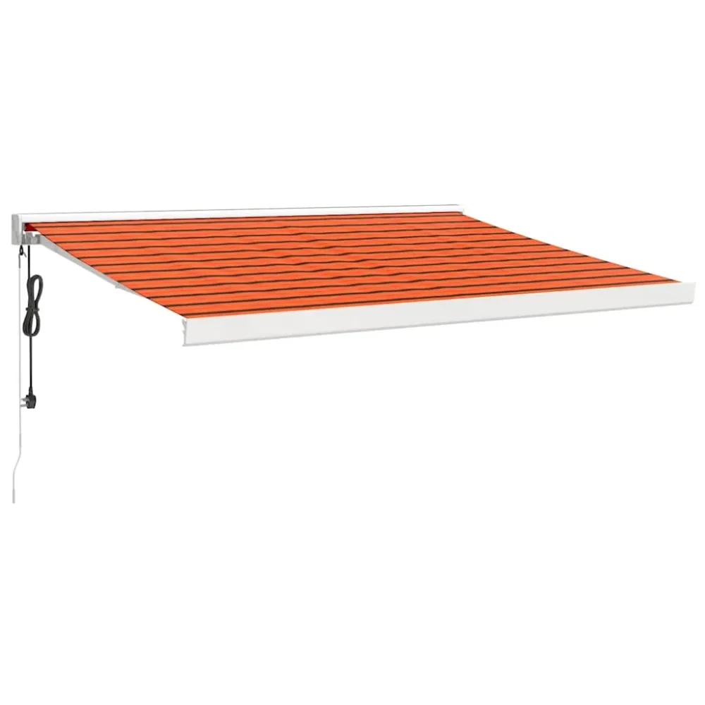 Copertină retractabilă portocaliu/maro 3,5x2,5m textil/aluminiu