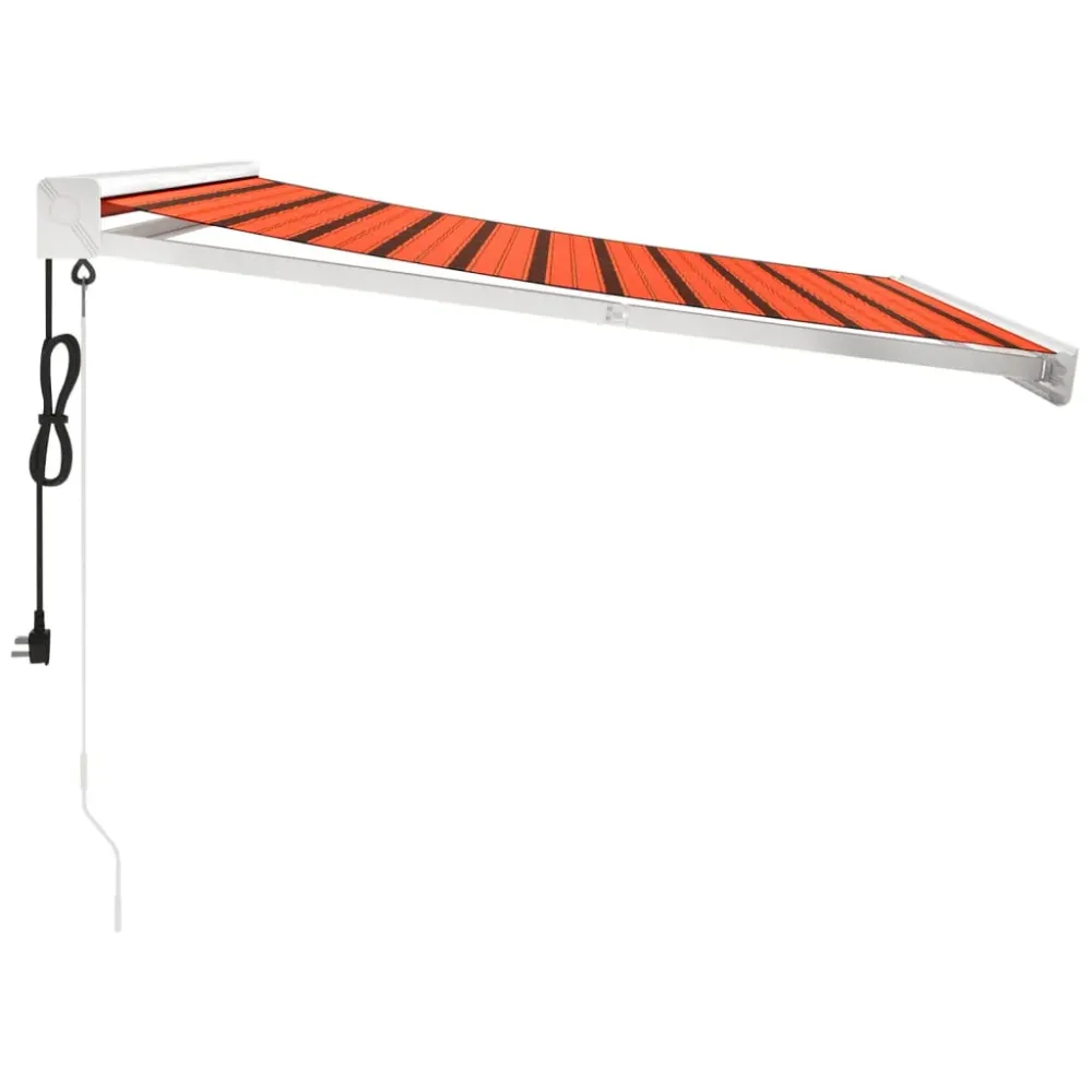 Copertină retractabilă portocaliu/maro 3x2,5 m, textil/aluminiu