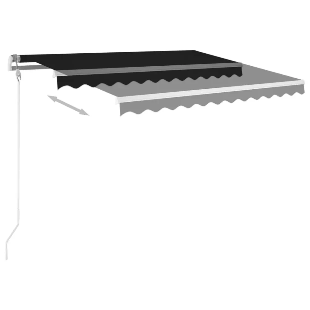 Copertină retractabilă senzor vânt & LED, antracit, 300x250 cm