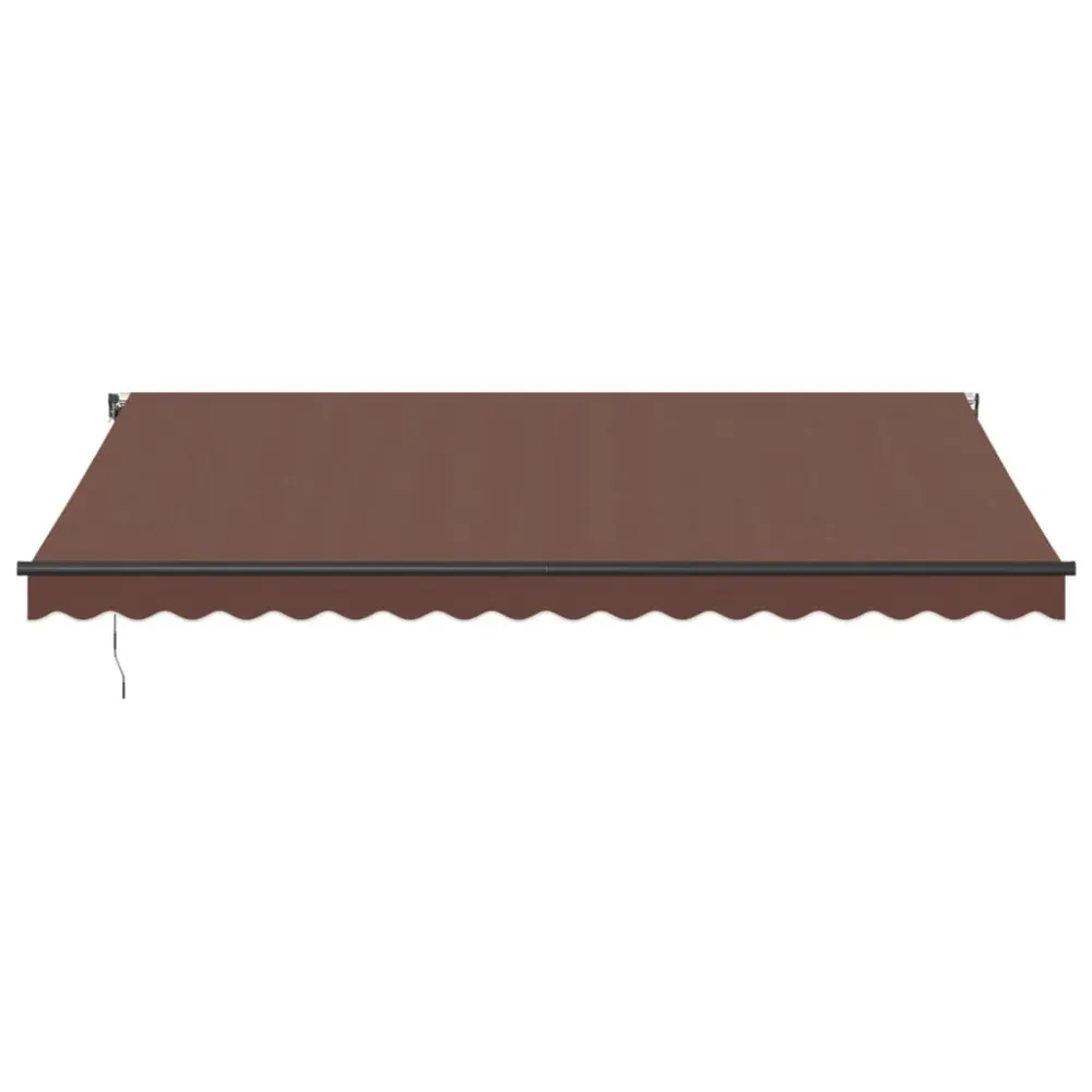 Copertina retractabilă automat cu LED-uri, maro, 450x350 cm