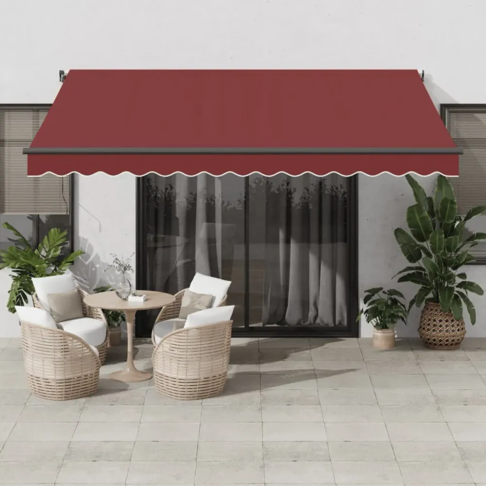 Copertina retractabilă automat cu LED-uri, vișiniu, 400x350 cm