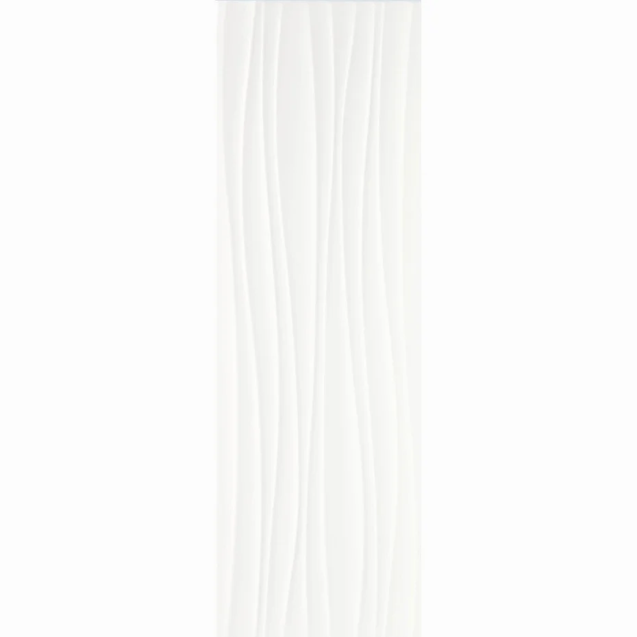 Faianta baie / bucatarie alba 25x76 cm, Marazzi Absolute White Struttura Twist 3D Lux