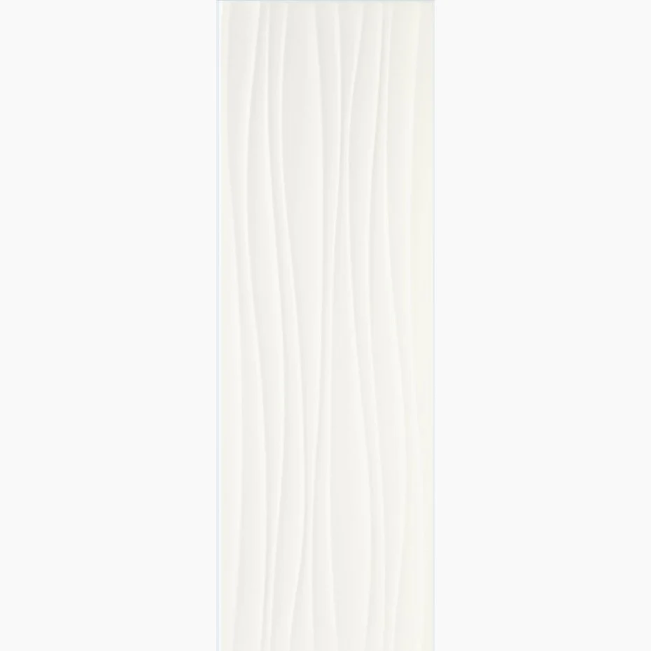 Faianta baie / bucatarie alba 25x76 cm, Marazzi Absolute White Struttura Twist 3D Satinato