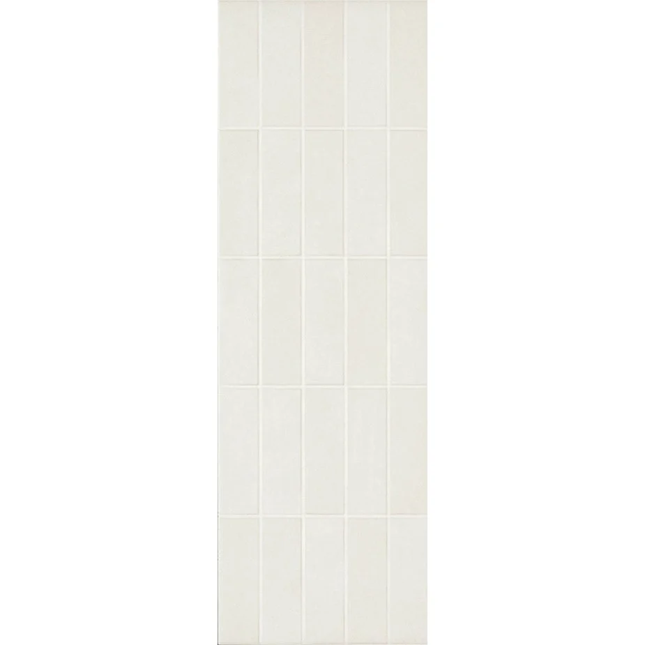 Faianta baie / bucatarie alba 25x76 cm, Marazzi Chalk Butter Struttura Brick 3D