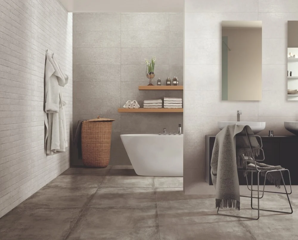 Faianta baie / bucatarie rectificata alba 30x90 cm, Marazzi Work White Struttura Mold 3D