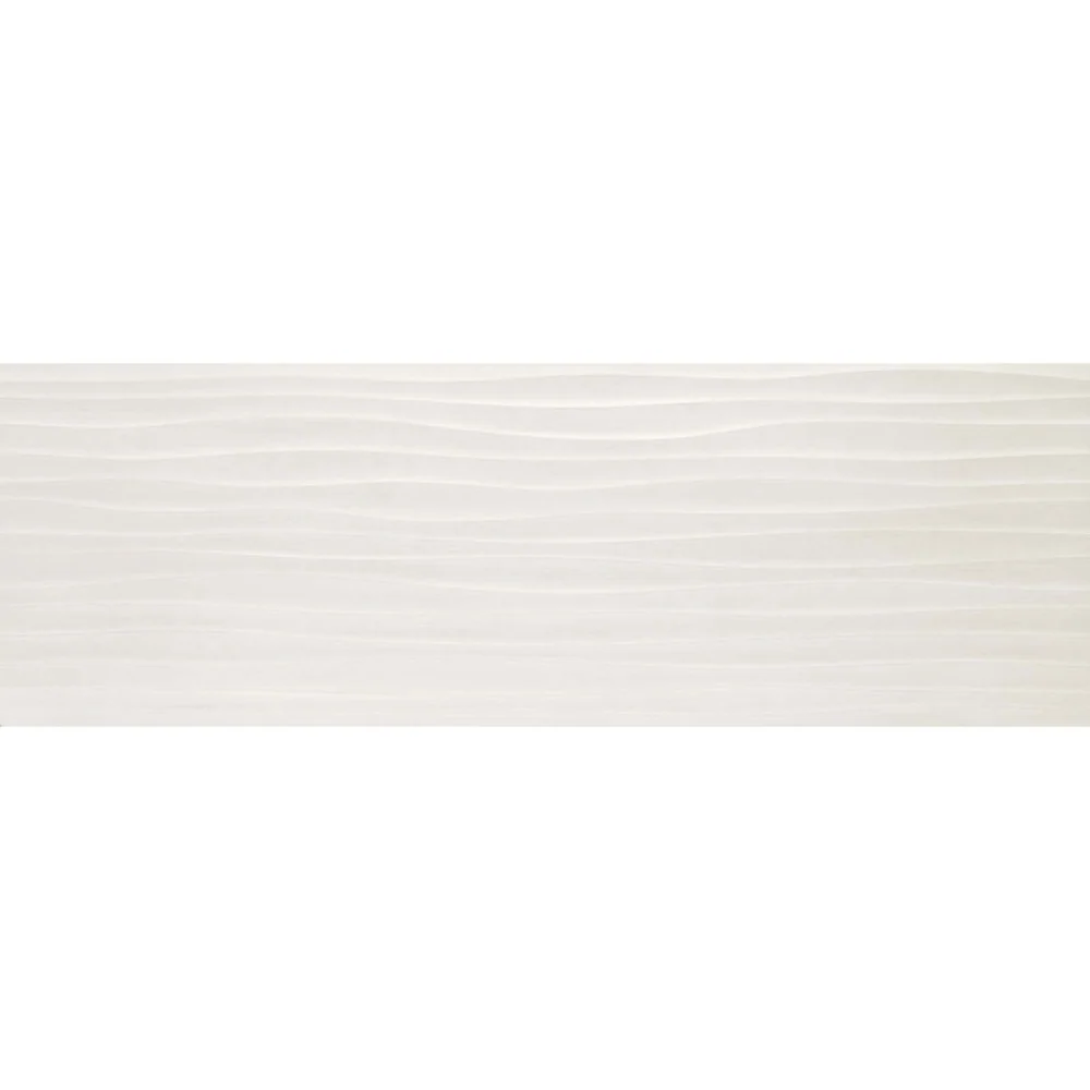 Faianta baie / bucatarie rectificata alba 40x120 cm, Marazzi Materika Struttura Wave 3D Off White