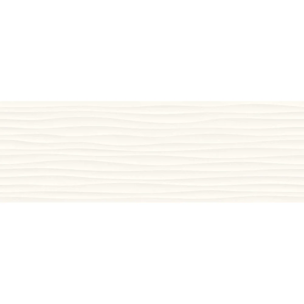 Faianta baie / bucatarie rectificata alba 40x120 cm, Marazzi Eclettica White Struttura Wave 3D