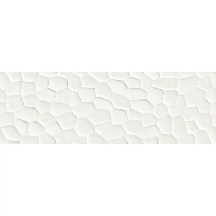 Faianta baie / bucatarie rectificata alba 40x120 cm, Marazzi Essenziale Struttura Deco 3D Satinato