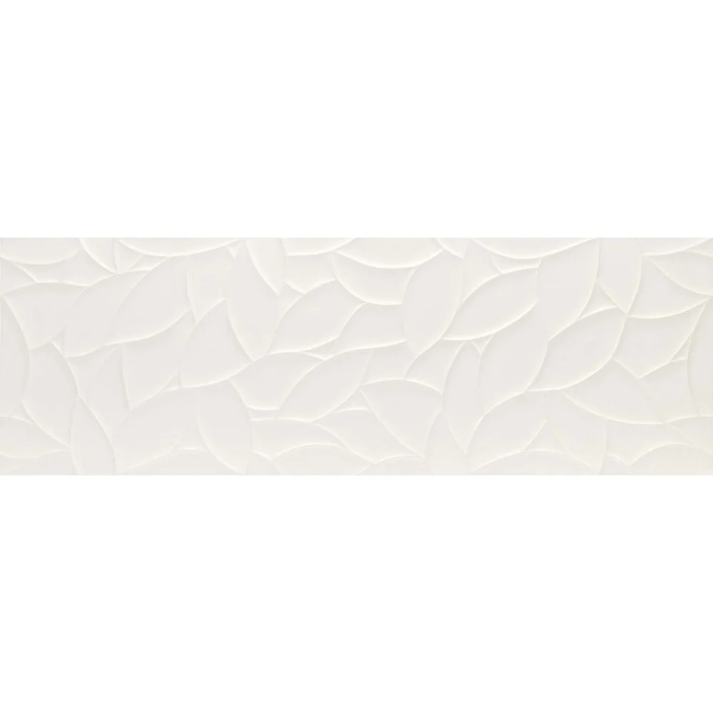 Faianta baie / bucatarie rectificata alba 40x120 cm, Marazzi Essenziale Struttura Flora 3D Satinato