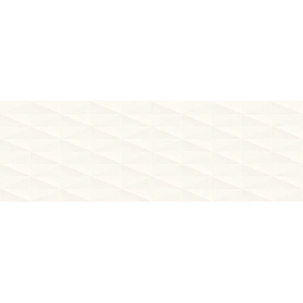Faianta baie / bucatarie rectificata alba 40x120 cm, Marazzi Eclettica White Struttura Diamond 3D