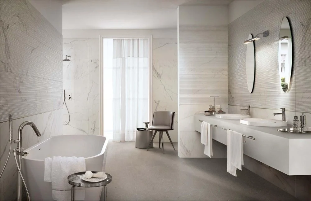 Faianta baie / bucatarie rectificata alba 60x180 cm, Marazzi Magnifica Statuario