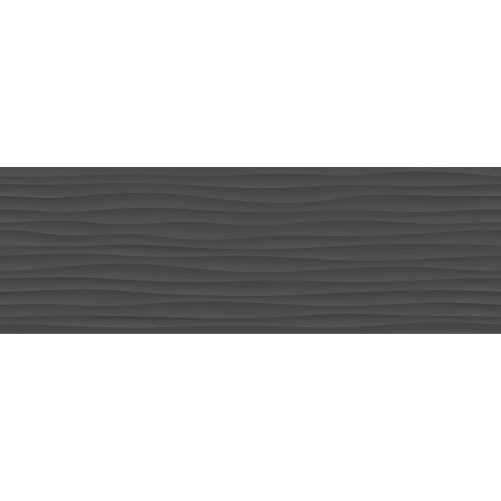 Faianta baie / bucatarie rectificata antracit 40x120 cm, Marazzi Eclettica Anthracite Struttura Wave 3D