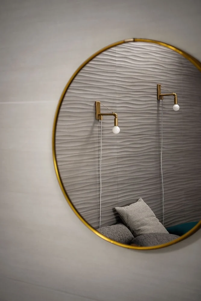 Faianta baie / bucatarie rectificata antracit 40x120 cm, Marazzi Materika Struttura Wave 3D Antracite