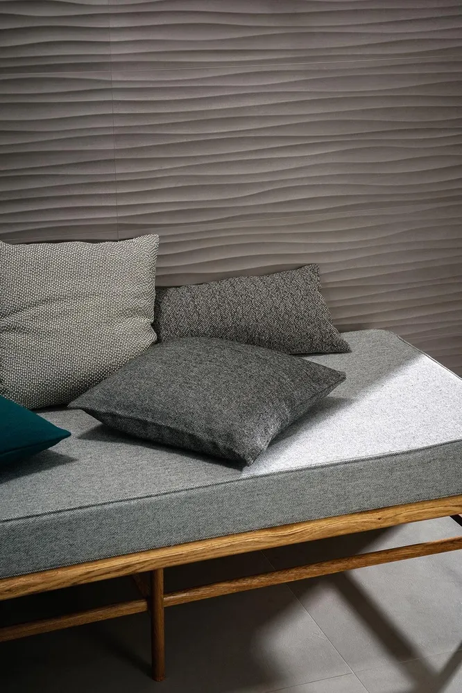 Faianta baie / bucatarie rectificata antracit 40x120 cm, Marazzi Materika Struttura Wave 3D Antracite