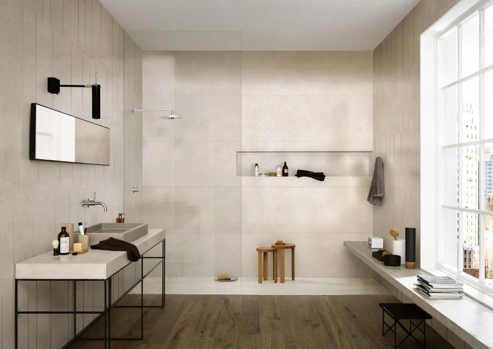 Faianta baie / bucatarie rectificata bej 60x180 cm, Marazzi Magnifica Limestone Sand