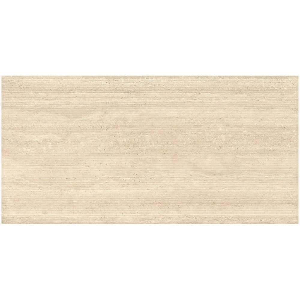 Faianta baie / bucatarie rectificata crem 60x120 cm, Marazzi Mystone Travertino Classico Struttura Scalpello 3D