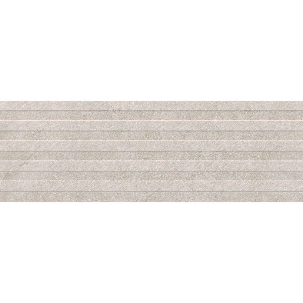 Faianta baie / bucatarie rectificata gri 30x90 cm, Marazzi Puro Alba Wall Greige Struttura Waltone 3D