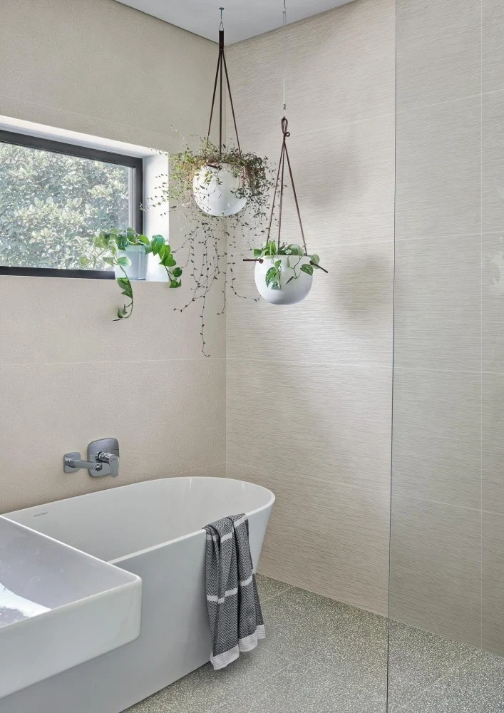 Faianta baie / bucatarie rectificata gri 60x180 cm, Marazzi Alchimia Greige Struttura Raw 3D