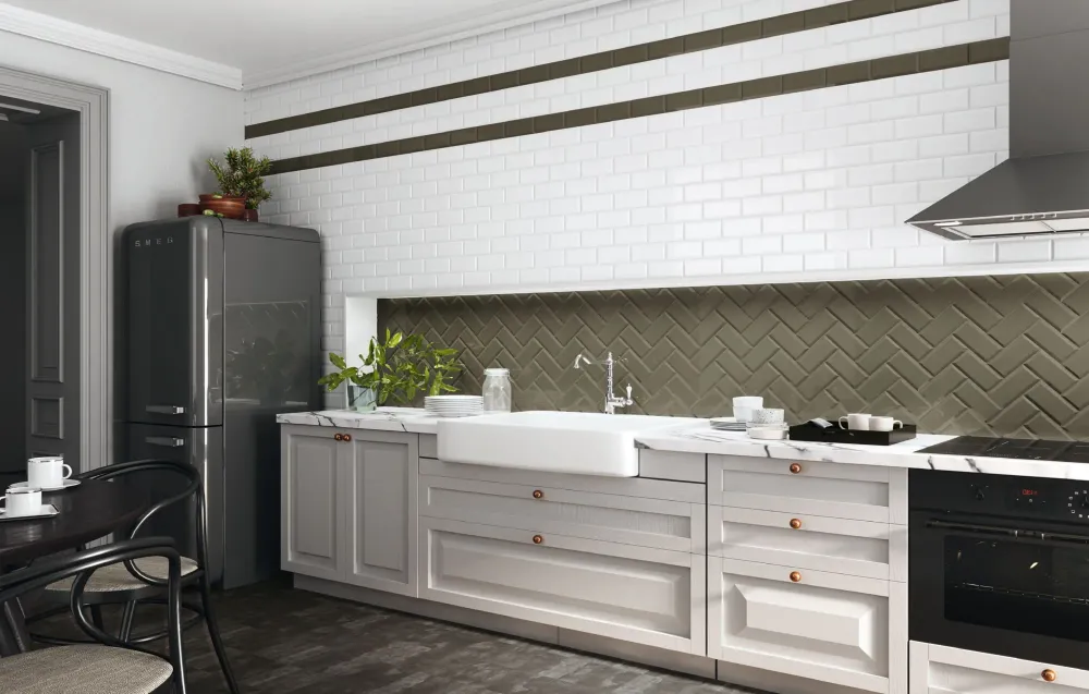 Faianta Metro Ribesalbes Bisel Dark Grey Brillo 10x20 cm lucios
