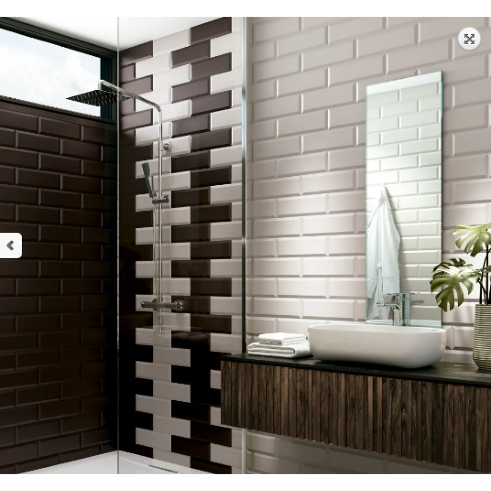 Faianta Metro Ribesalbes Bisel Limestone Brillo 10x20 cm lucios