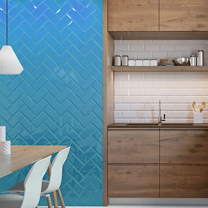 Faianta Metro Ribesalbes Bisel Teal Brillo 10x20 cm lucios