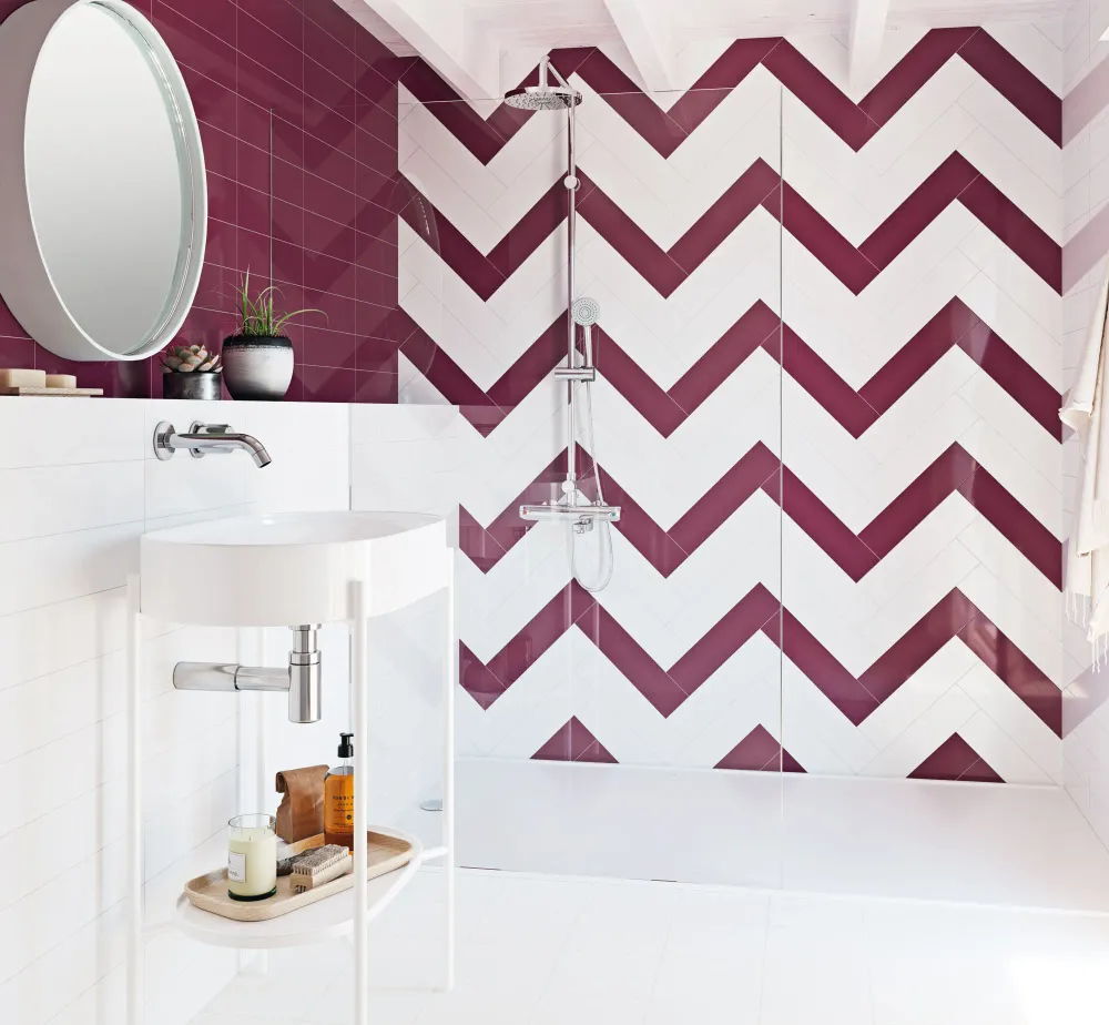 Faianta Metro Ribesalbes Liso/Flat Blanco Brillo 10x40 cm lucios