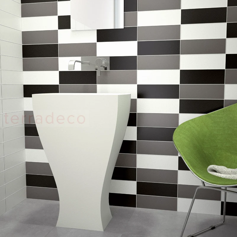Faianta Metro Ribesalbes Liso/Flat Blanco Brillo 10x30 cm lucios