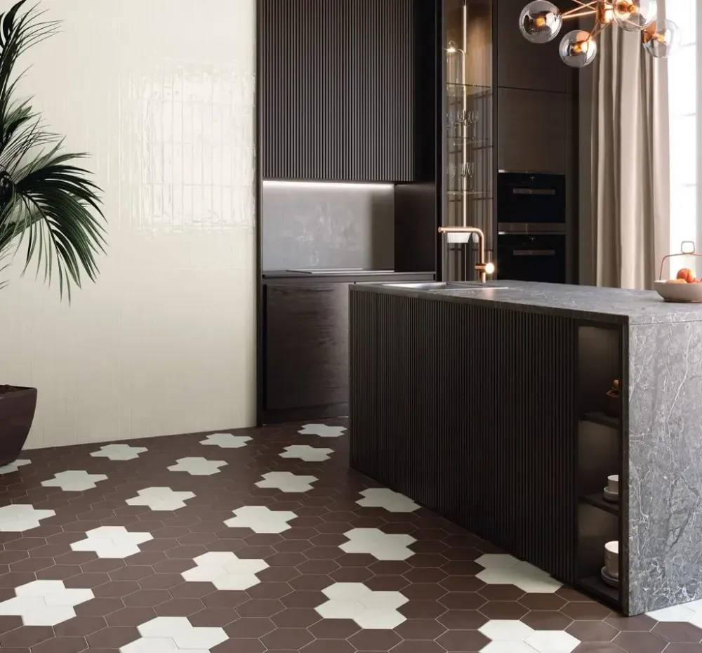 Faianta Ribesalbes Geometry Brick Creme Glossy 6x25 cm