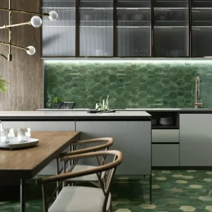Faianta Ribesalbes Hope Brillo Glossy Hex Olive 15x17.3 cm