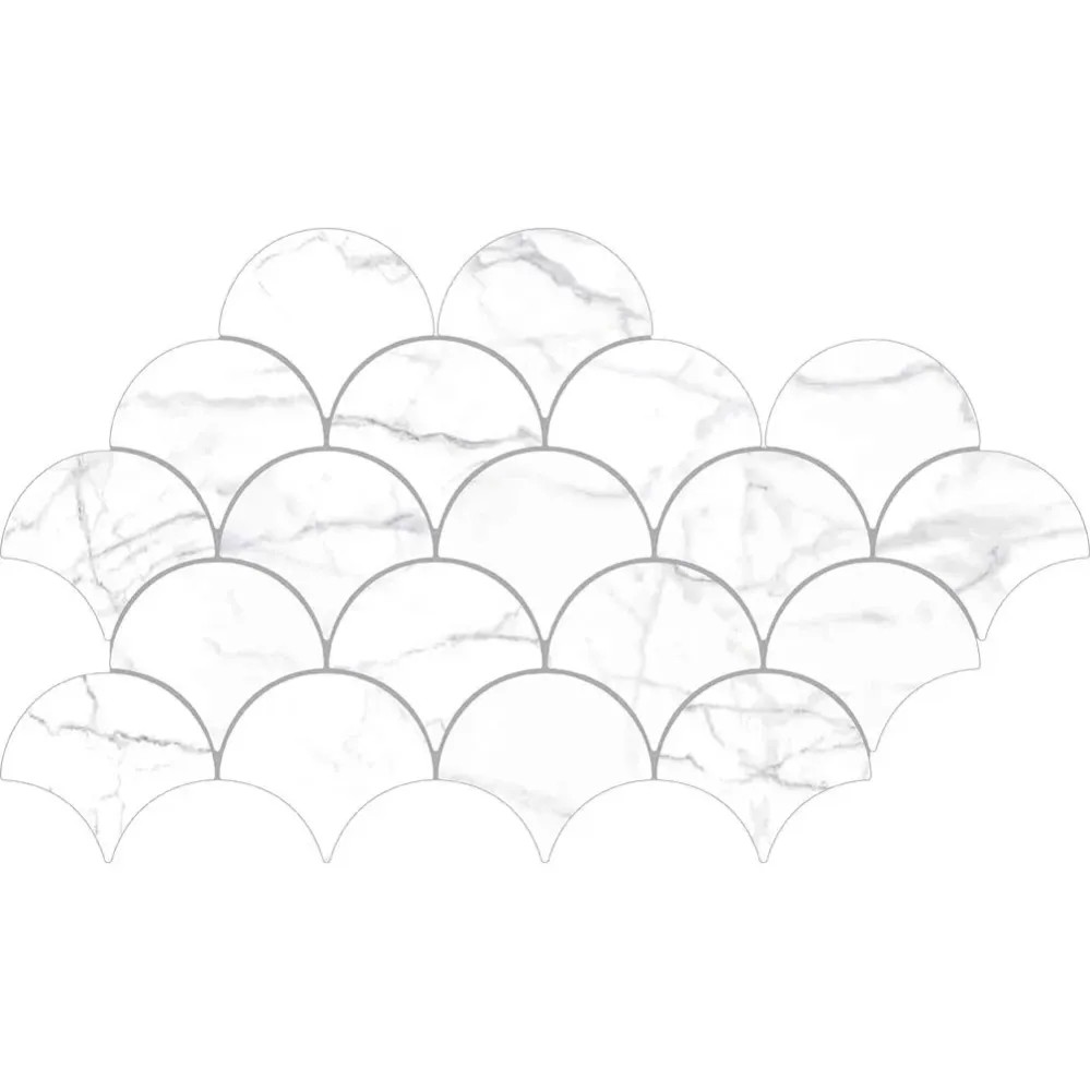 Faianta Ribesalbes Shaped Marble Drop Carrara Gloss 15,2x17,2 cm