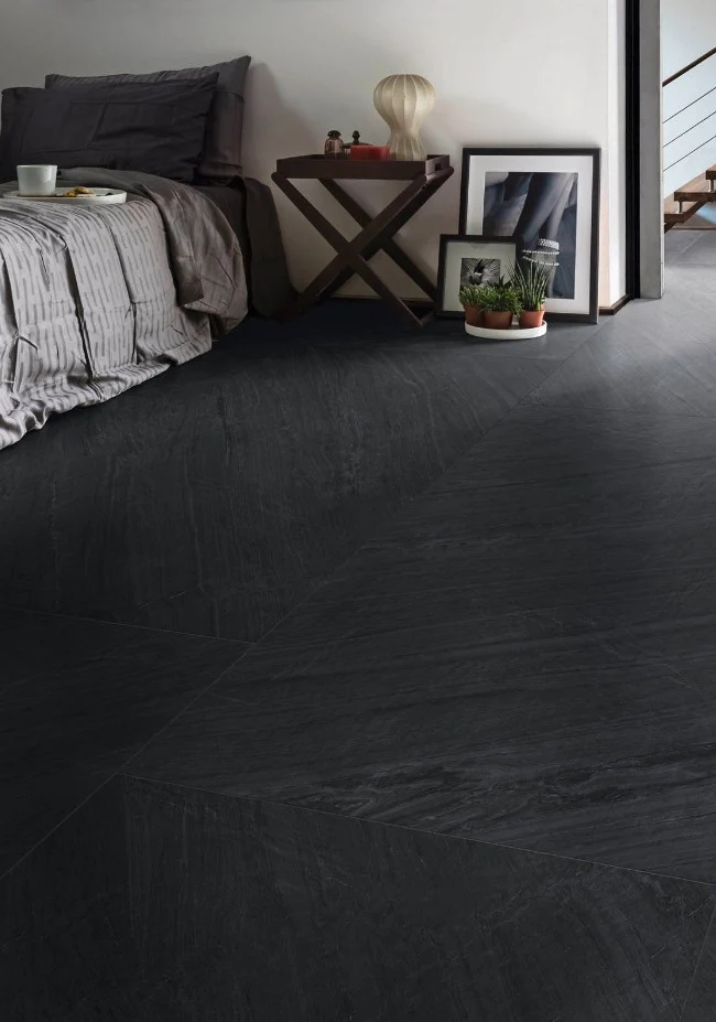 Gresie exterior / interior neagra 75x150 cm, Marazzi Mystone Lavagna Nero