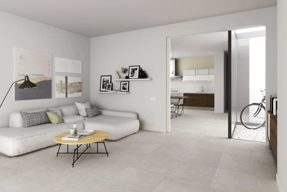 Gresie exterior / interior portelanata alba 33.3x33.3 cm, Marazzi Dust White