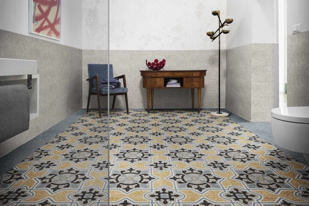 Gresie exterior / interior portelanata albastra 20x20 cm, Marazzi D_Segni Scaglie Blue