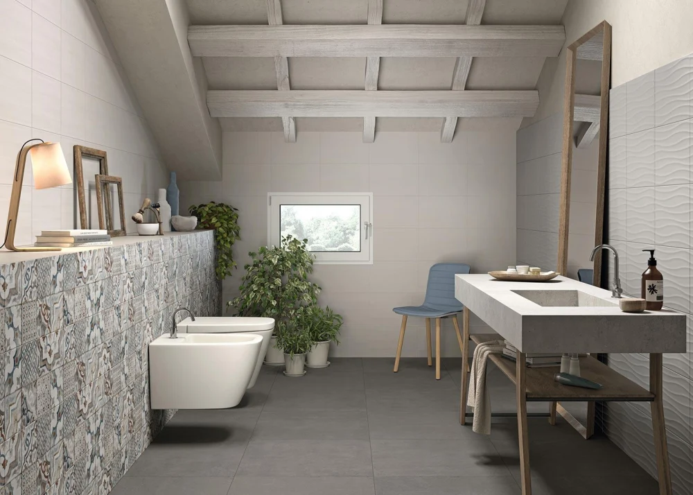 Gresie exterior / interior portelanata antracit 60x60 cm, Marazzi Dust Smoke