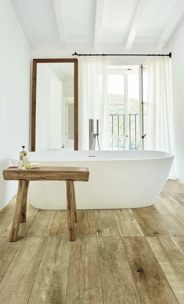 Gresie exterior / interior portelanata bej 20x120 cm, Marazzi Treverkstage Beige