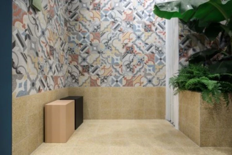 Gresie exterior / interior portelanata galbena 20x20 cm, Marazzi D_Segni Scaglie Yellow