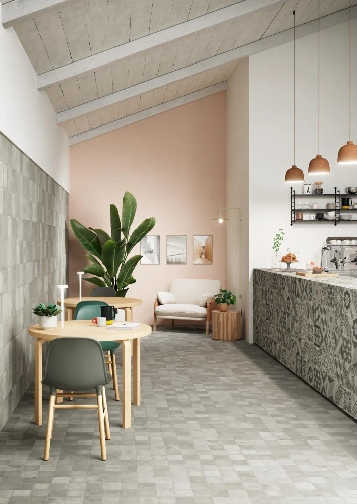 Gresie exterior / interior portelanata gri 20x20 cm, Marazzi D_Segni Blend Grigio