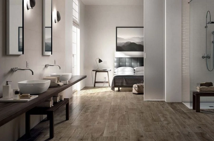Gresie exterior / interior portelanata maro 20x120 cm, Marazzi Treverkever Musk