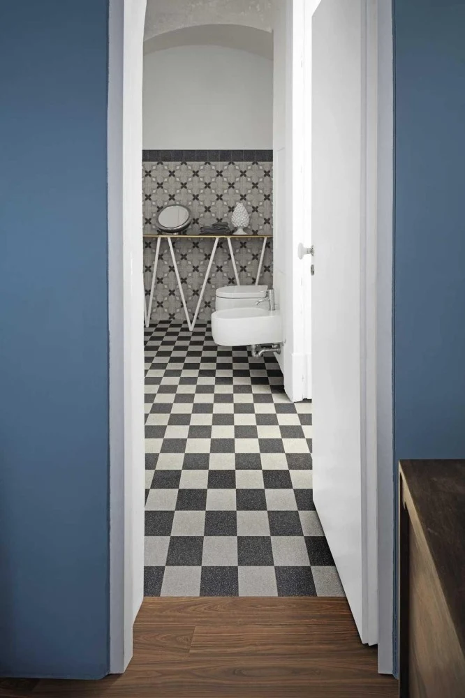 Gresie exterior / interior portelanata neagra 20x20 cm, Marazzi D_Segni Scaglie Black