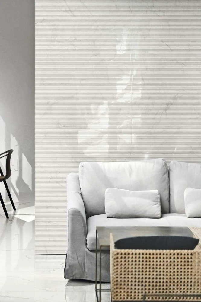 Gresie exterior / interior portelanata rectificata alba 60x120 cm, Marazzi Marbleplay Statuarietto