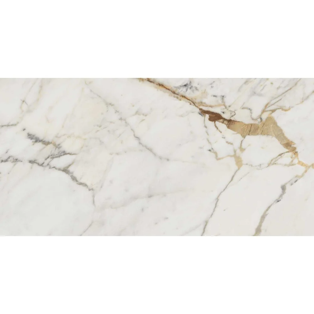 Gresie exterior / interior portelanata rectificata alba 60x120 cm, Marazzi Allmarble Golden White Lux