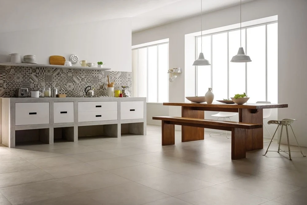 Gresie exterior / interior portelanata rectificata bej 60x60 cm, Marazzi Block Greige