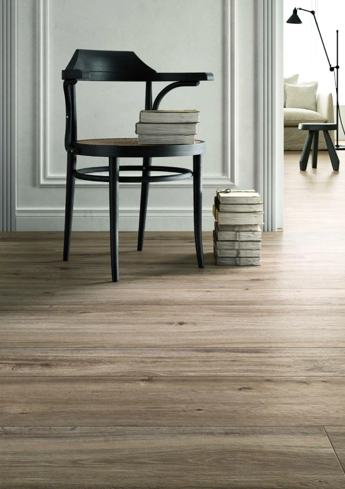 Gresie exterior / interior portelanata rectificata bej 19x150 cm, Marazzi Treverktrend Rovere Naturale